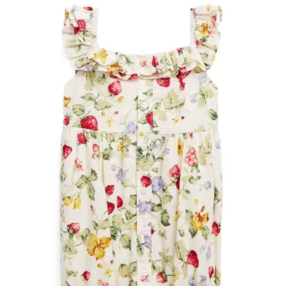 Ralph Lauren Baby Girls Floral Cotton Batiste Bubble Shortall